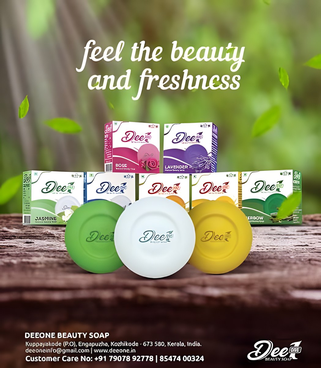 Dee One soap range in a forest — feel the beauty and freshness